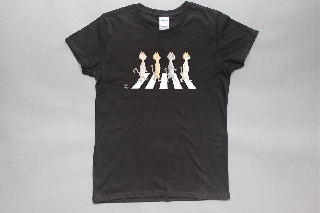 斑马线猫猫 Tshirt  中性版 - 中性连帽卫衣/T 恤 - 棉 