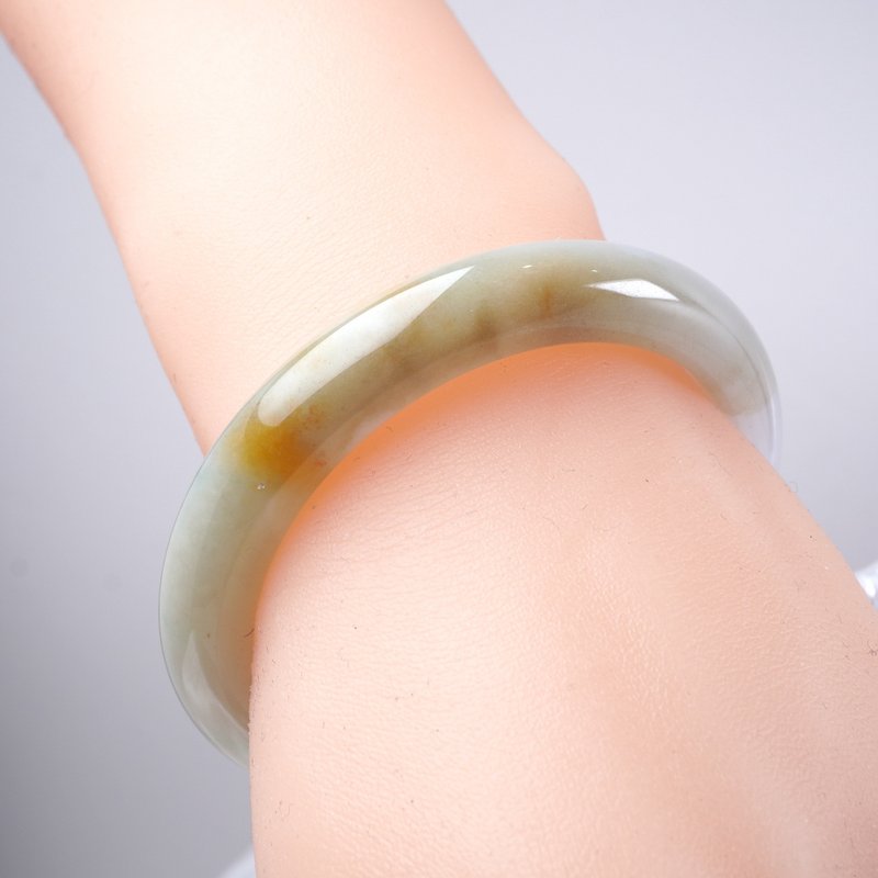 三彩翡翠手镯 | 17.5围 | 天然缅甸玉翡翠A货 | 送礼 - 手链/手环 - 玉石 多色