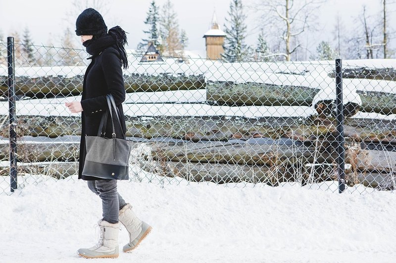 保证不脱皮-一年保固-台湾制作-纯素皮革-防刮拼接托特_烟熏 - 侧背包/斜挎包 - 人造皮革 