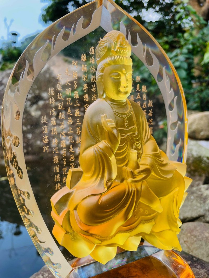 水晶玻璃 琉璃 观音菩萨 般若波罗蜜多心经 - 摆饰 - 琉璃 