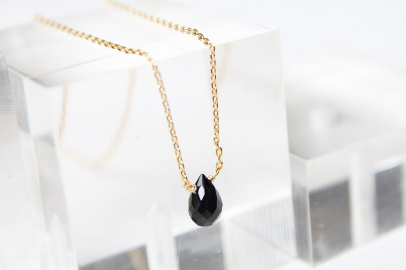 7月诞生石-黑色尖晶石 Spine スピネル 锁骨项链 - 项链 - 宝石 黑色