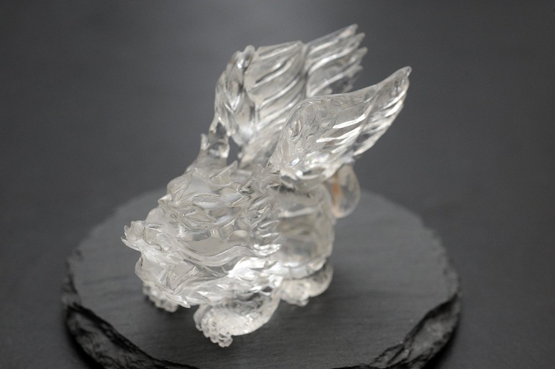 白水晶飞天龙龟  矿石/水晶/灵修/开运/招财/破煞/防小人(收藏品) - 摆饰 - 水晶 