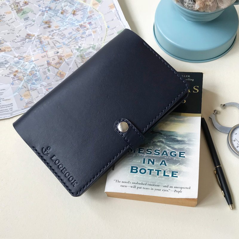 Logbook A6 六孔活页皮革笔记本/书衣/手帐 -海军蓝 - 笔记本/手帐 - 真皮 蓝色