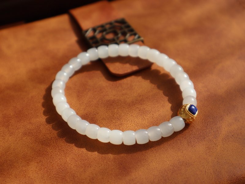 天然和田玉羊脂玉手链 老型珠和田玉手链 脂份好 越带越油润 礼物 - 手链/手环 - 玉石 