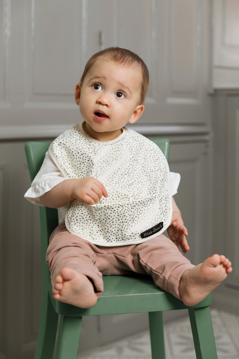 防水口袋围兜 -  Gold Shimmer 金光闪闪 - 围嘴/口水巾 - 防水材质 金色