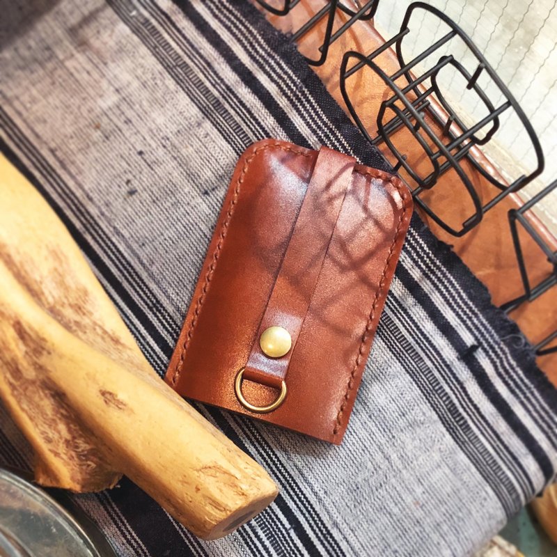 经典钥匙包 好好缝 皮革DIY材料包 刻名 手工包 情侣礼物 锁匙包 - 皮件 - 真皮 咖啡色