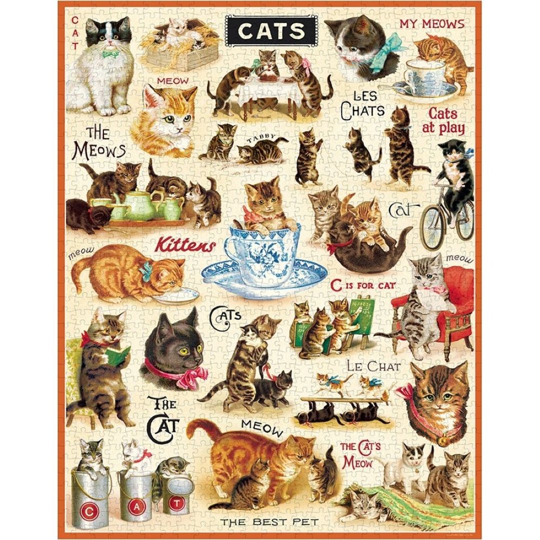 Cavallini & Co.  圆罐1000片拼图_经典猫猫 - 拼图 - 纸 多色