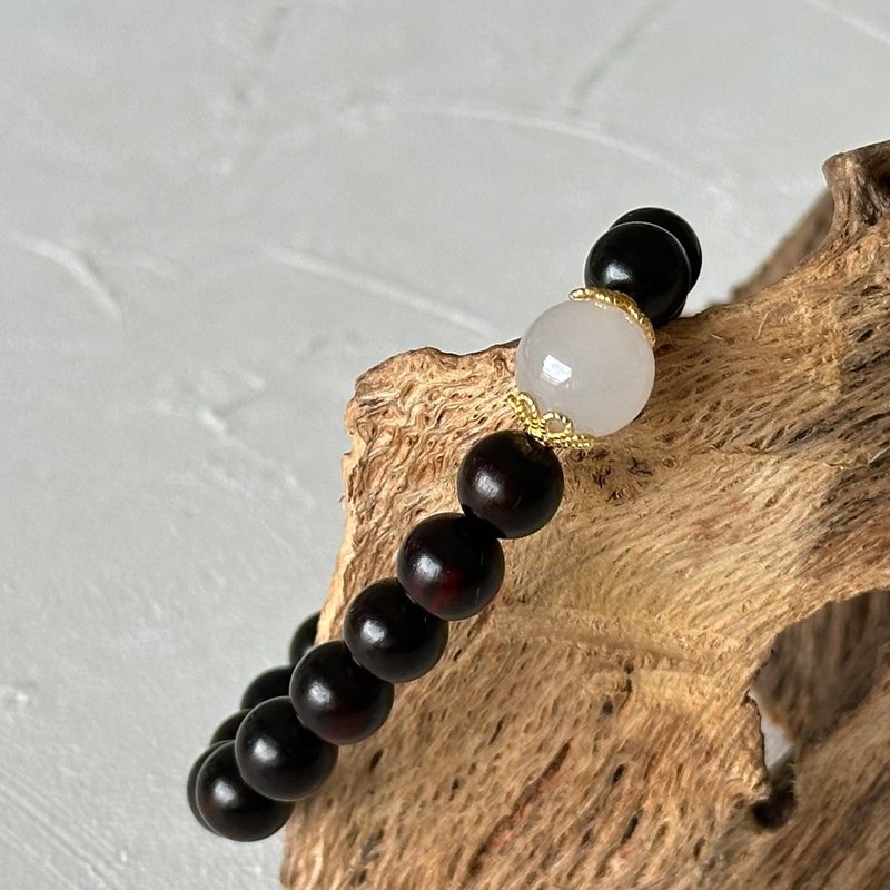 极简 | 老料小叶紫檀 | 天山翠 - 手链/手环 - 宝石 透明