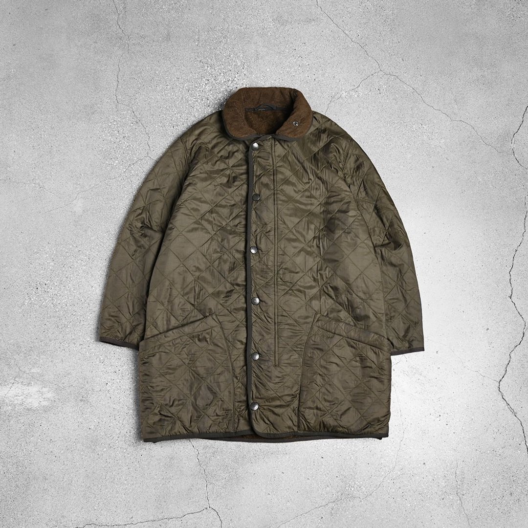 Barbour 菱格衍缝外套 / Vintage 古着 - 男装外套 - 其他材质 绿色