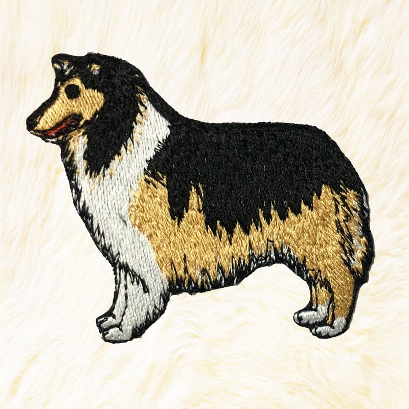 Collie Dog Iron on Patch Buy 3 Get 1 Free - 编织/刺绣/羊毛毡/裁缝 - 绣线 咖啡色