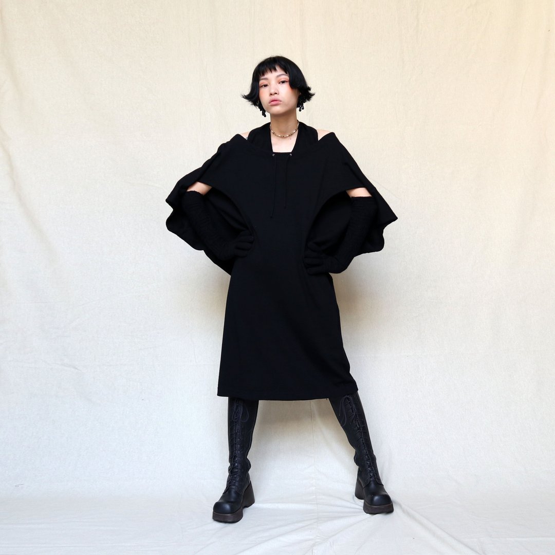 南瓜Vintage。古着 Comme Des Garçons 1990年 黑色 解构 洋装 - 洋装/连衣裙 - 其他材质 黑色