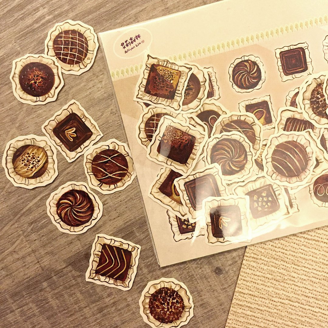 [食季]巧克力贴纸组 - 贴纸 - 纸 咖啡色