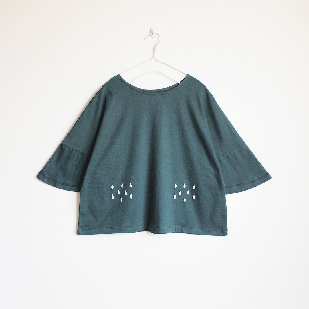 rainy blouse : green - 女装上衣 - 棉 绿色