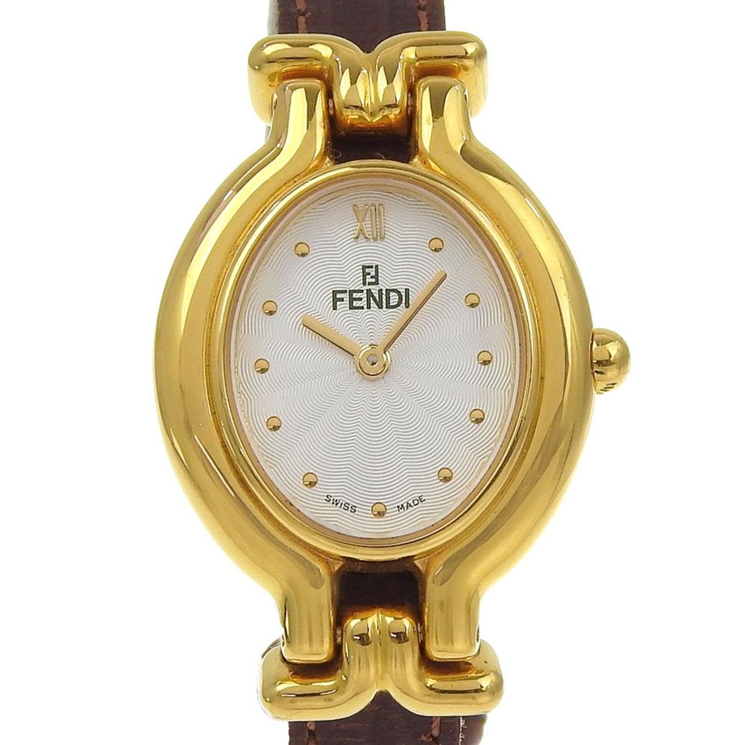 【日本直送】FENDI 芬迪 换带款 经典款手表 640L 镀金 石英 指针式显示 银色表盘 女仕款【二手】 - 女表 - 其他金属 金色
