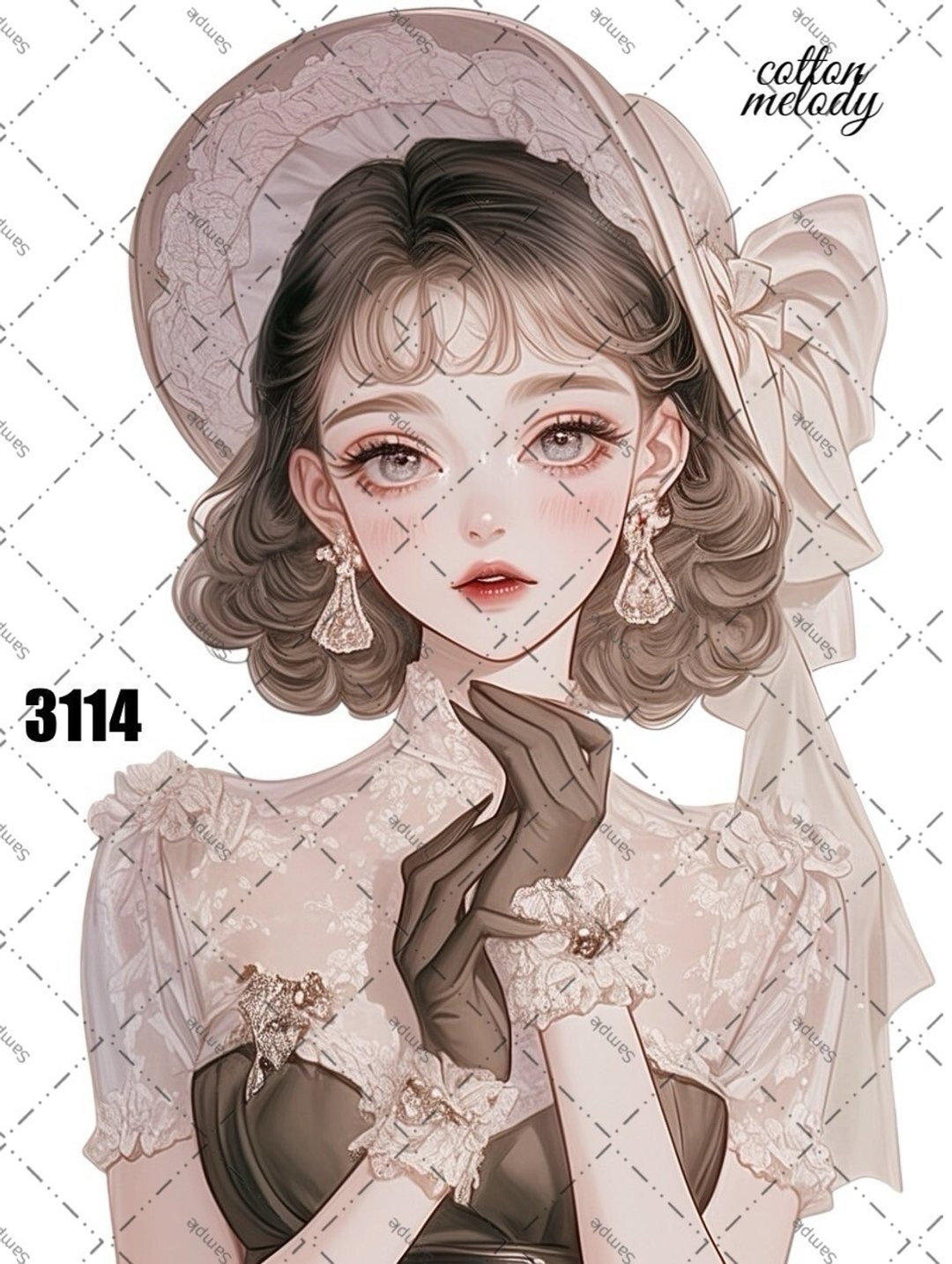 original sticker no.3114 人物贴纸 原创贴纸 原创人物贴纸 装饰贴纸 cotton melody - 贴纸 - 纸 