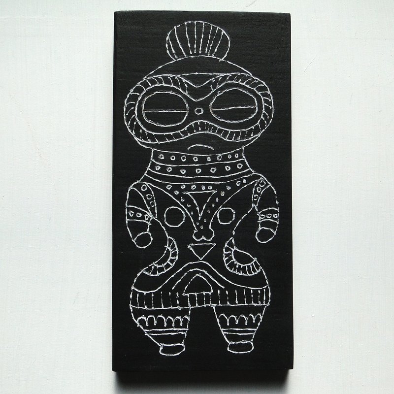 Earthen figure wood-burning art - 海报/装饰画/版画 - 木头 黑色