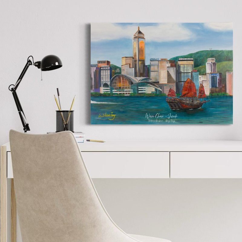 WIT020 维多利亚港三部曲: 湾仔 - 张保仔号, 2023 (海报50x70cm) - 海报/装饰画/版画 - 纸 蓝色