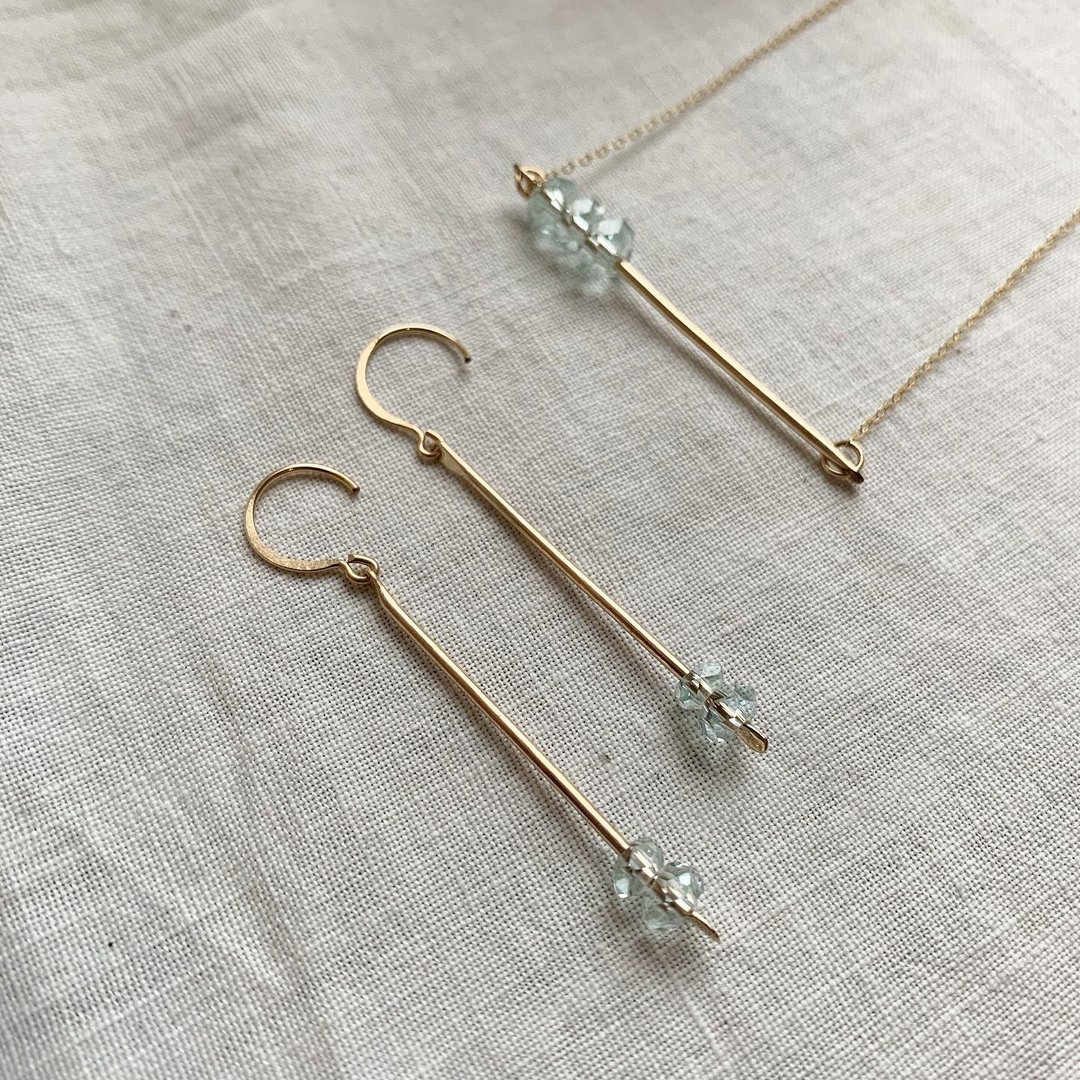 Quartz necklace and earrings - 项链 - 水晶 透明