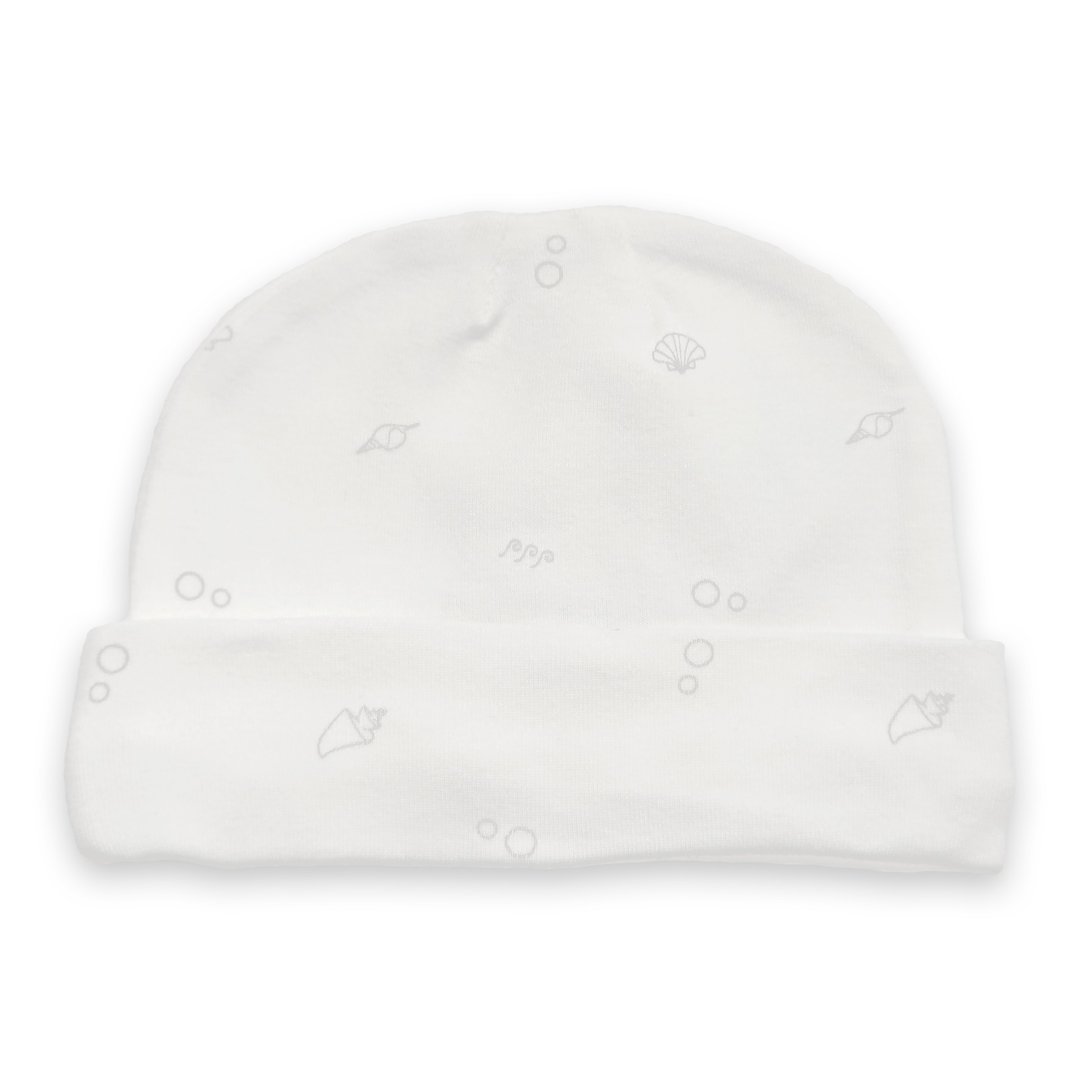 【Deux Filles有机棉】灰色贝壳婴儿帽 - 婴儿帽/发带 - 棉 灰色