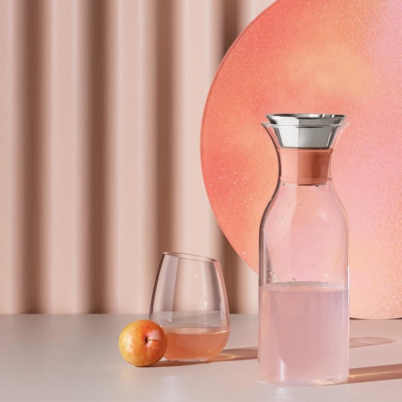 丹麦eva solo 防侧漏玻璃水壶1L - 厨房用具 - 玻璃 粉红色