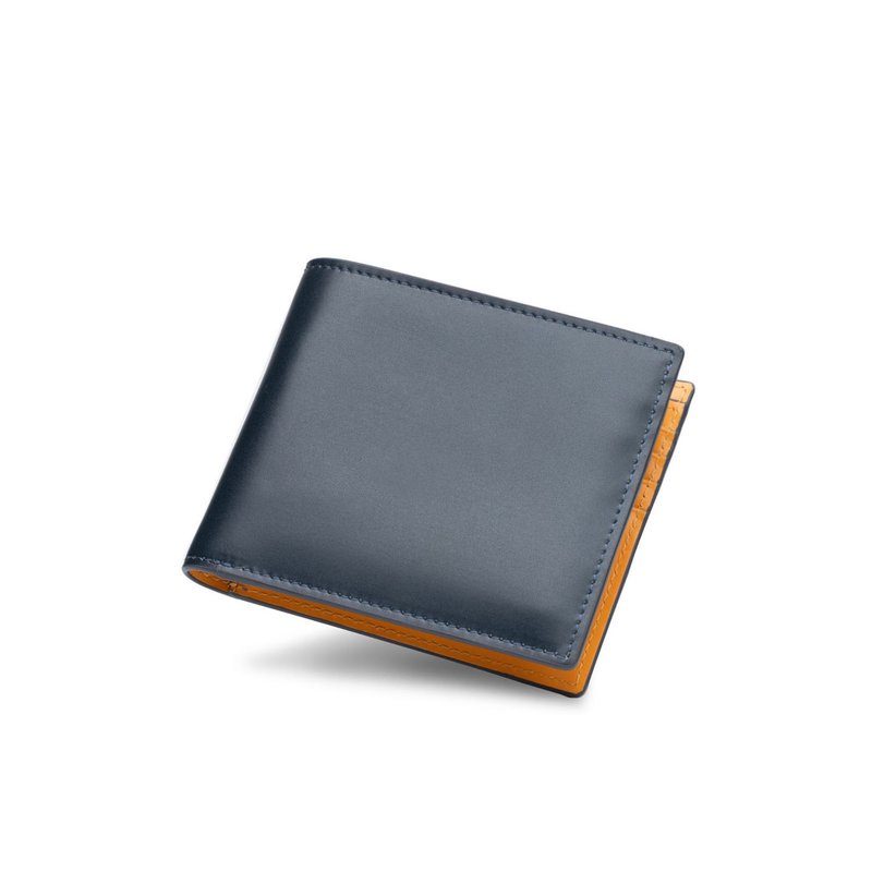 Cosmopolitan 意大利牛皮钱包 RFID保护 (蓝橙色) - 皮夹/钱包 - 真皮 蓝色