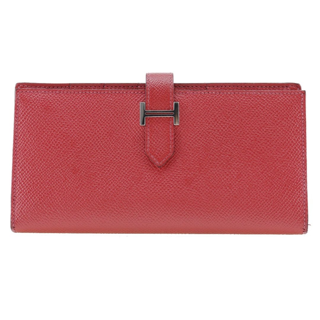 【日本直送】爱马仕 HERMES Bearn Soufflet 长夹 Epsom 牛皮 红色 女仕【二手品】 - 皮夹/钱包 - 真皮 红色