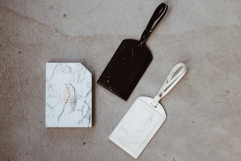 大理石行李吊牌1+1特惠组 - 行李吊牌 - 人造皮革 白色
