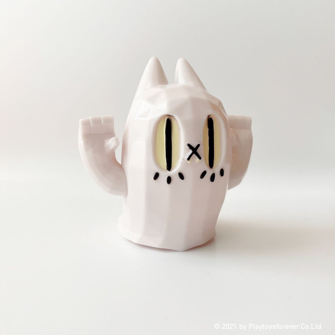 日本Mao BEN The Ghost Cat 猫幽灵BEN 白色款 日本软胶 玩具公仔 - 玩偶/公仔 - 塑料 白色
