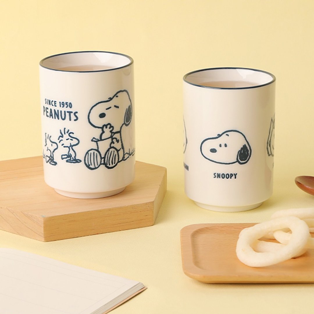 Peanuts史努比汤吞杯-Snoopy 日式汤吞杯 手握杯 茶杯 陶瓷杯子 - 茶具/茶杯 - 瓷 多色