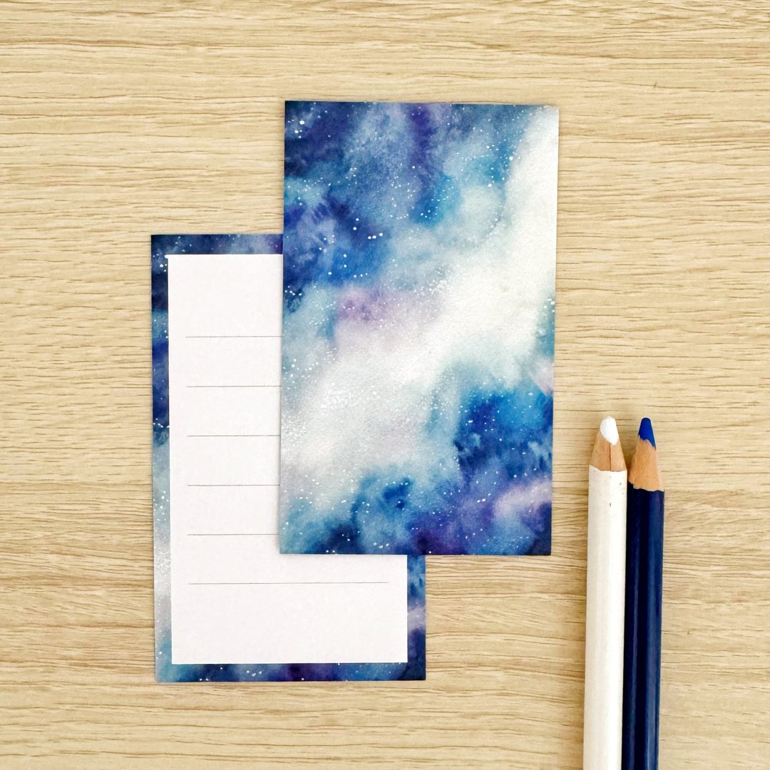 星空 消息卡 - 卡片/明信片 - 纸 蓝色