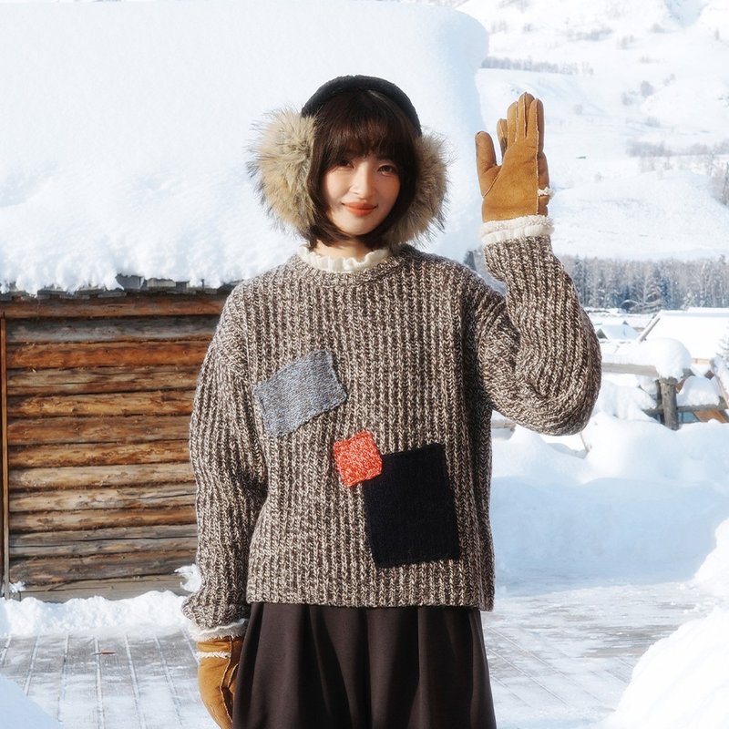 贴片粗支毛衣|针织衫|两色|冬款|Sora-2023 - 女装针织衫/毛衣 - 羊毛 多色