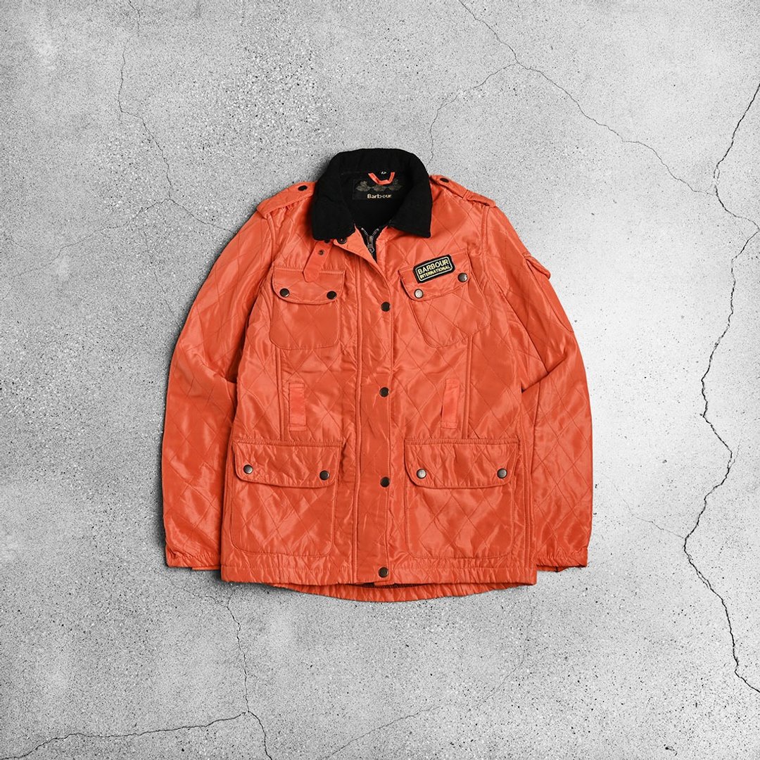 Barbour 菱格衍缝外套 / Vintage 古着 - 女装休闲/机能外套 - 其他材质 橘色
