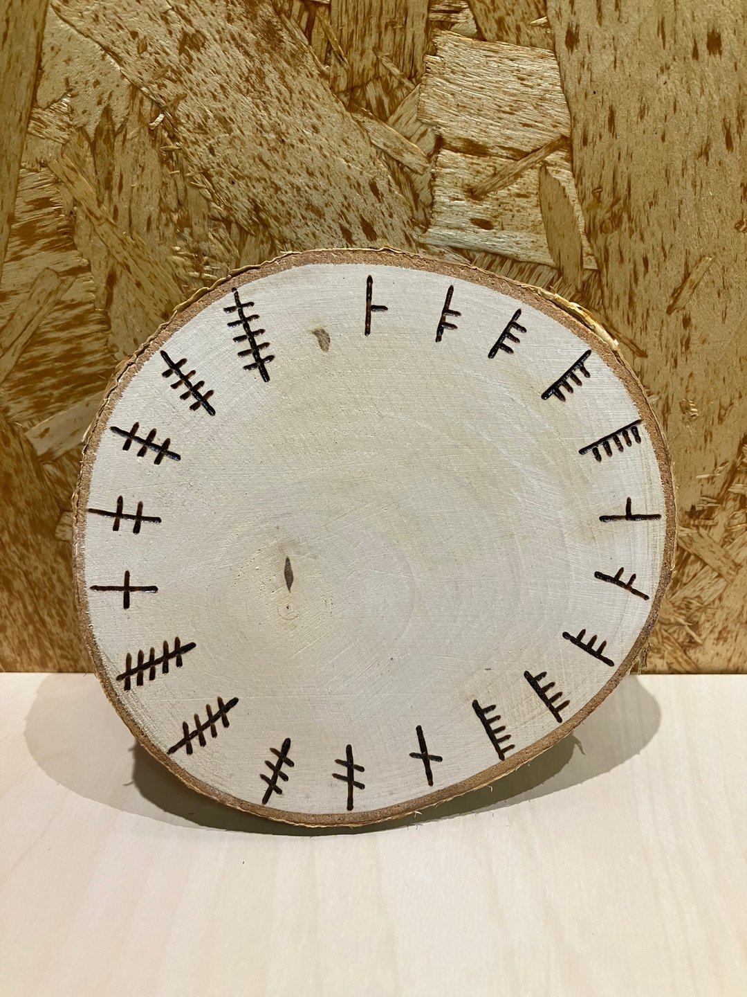桦树 欧甘树文环 Ogham Ring 能量调整木杯垫 水晶充电 微型占卜 - 摆饰 - 木头 
