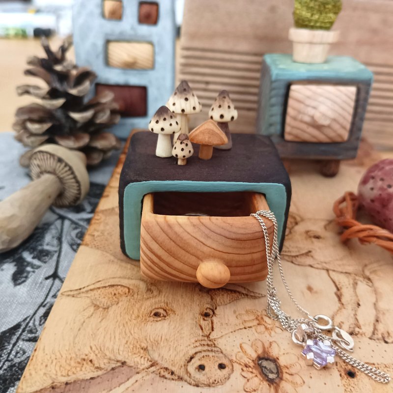 蘑菇首饰盒 - 收纳用品 - 木头 咖啡色