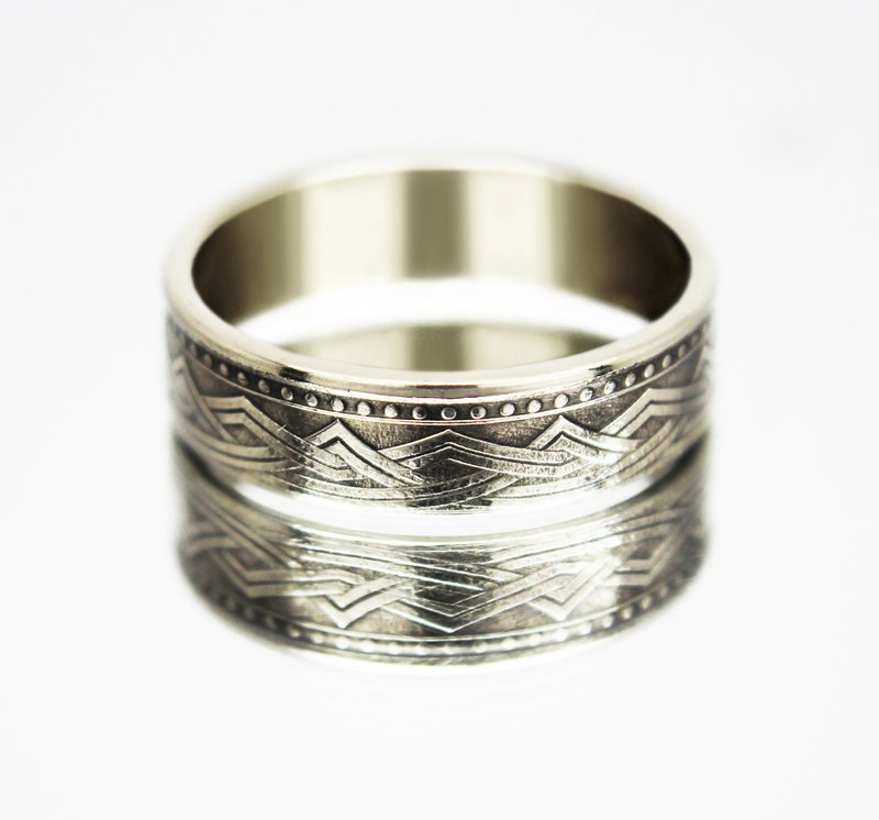 Kazakhstan Coin Ring 5 tenge 1993 coin rings for men coin rings for women - 戒指 - 其他金属 