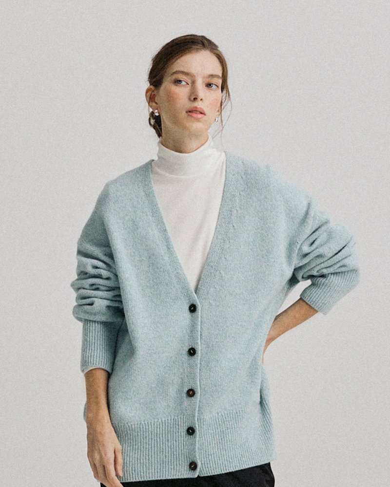 细致羊毛 经典日常开襟外套 - 女装针织衫/毛衣 - 羊毛 