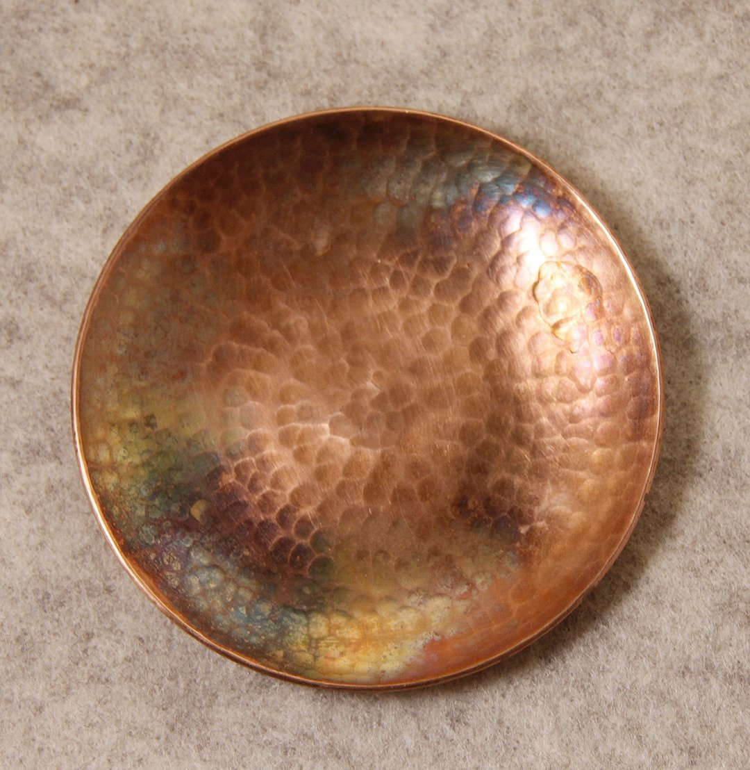 红铜 高温烧色 手作锻敲圆形杯托 6件一组(8cm) - 杯垫 - 铜/黄铜 咖啡色