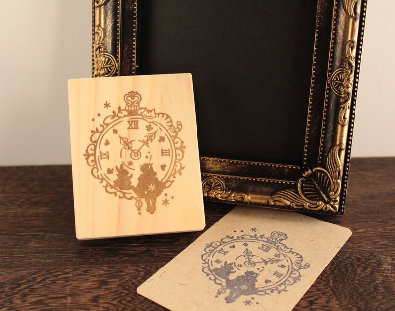 Clock and Alice Stamp Eraser Stamp - 印章/印台 - 橡胶 透明