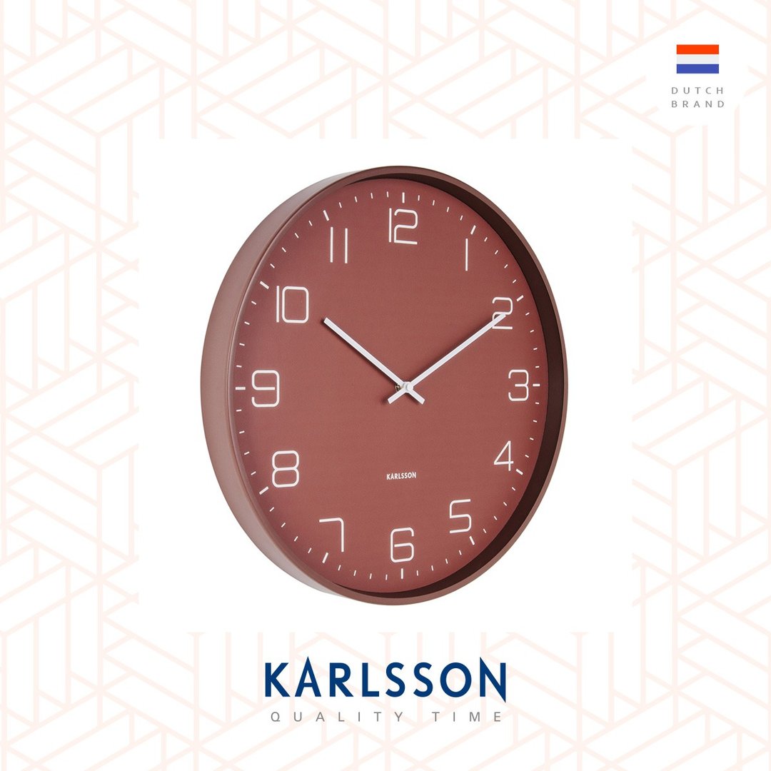 荷兰Karlsson, Wall clock Lofty matt warm red 哑红色数字挂钟 - 时钟/闹钟 - 其他金属 红色