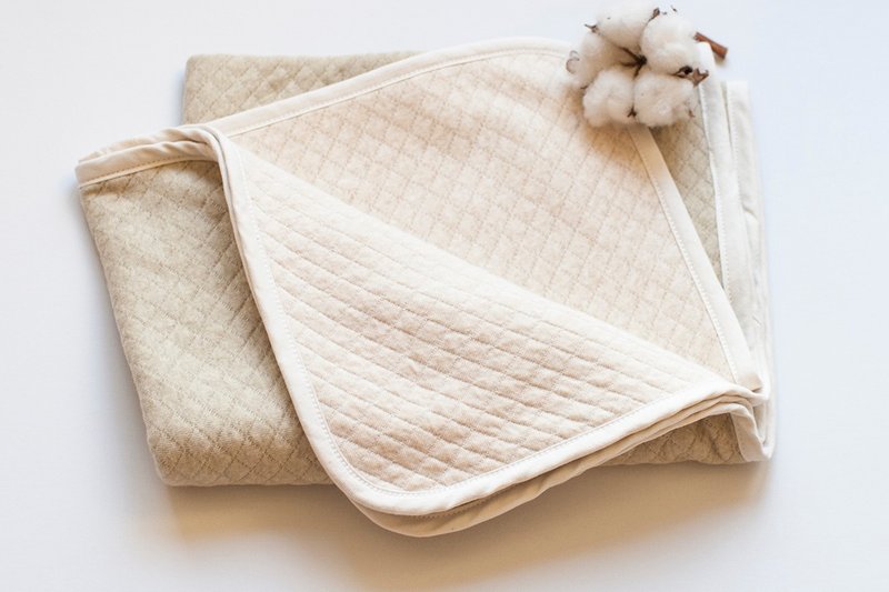 青枫爱橘月 有机棉手作双面小被被(天然彩棉无染)(厚款) - 围嘴/口水巾 - 棉．麻 多色