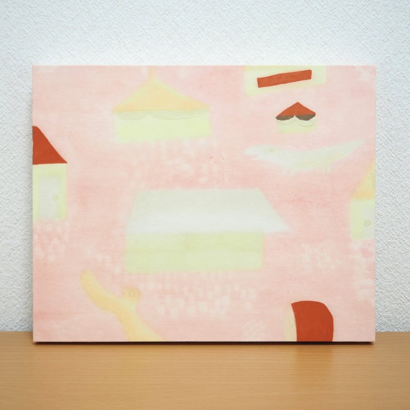 Silence1（红色）和纸、水性木版画和面板上的矿物颜料 - 海报/装饰画/版画 - 纸 红色