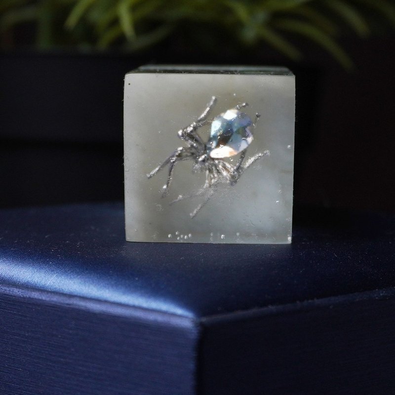 定制化手工印章-|银色蜘蛛树脂新江西印章 2.2x2.2 CM|篆刻印章 - 印章/印台 - 石头 