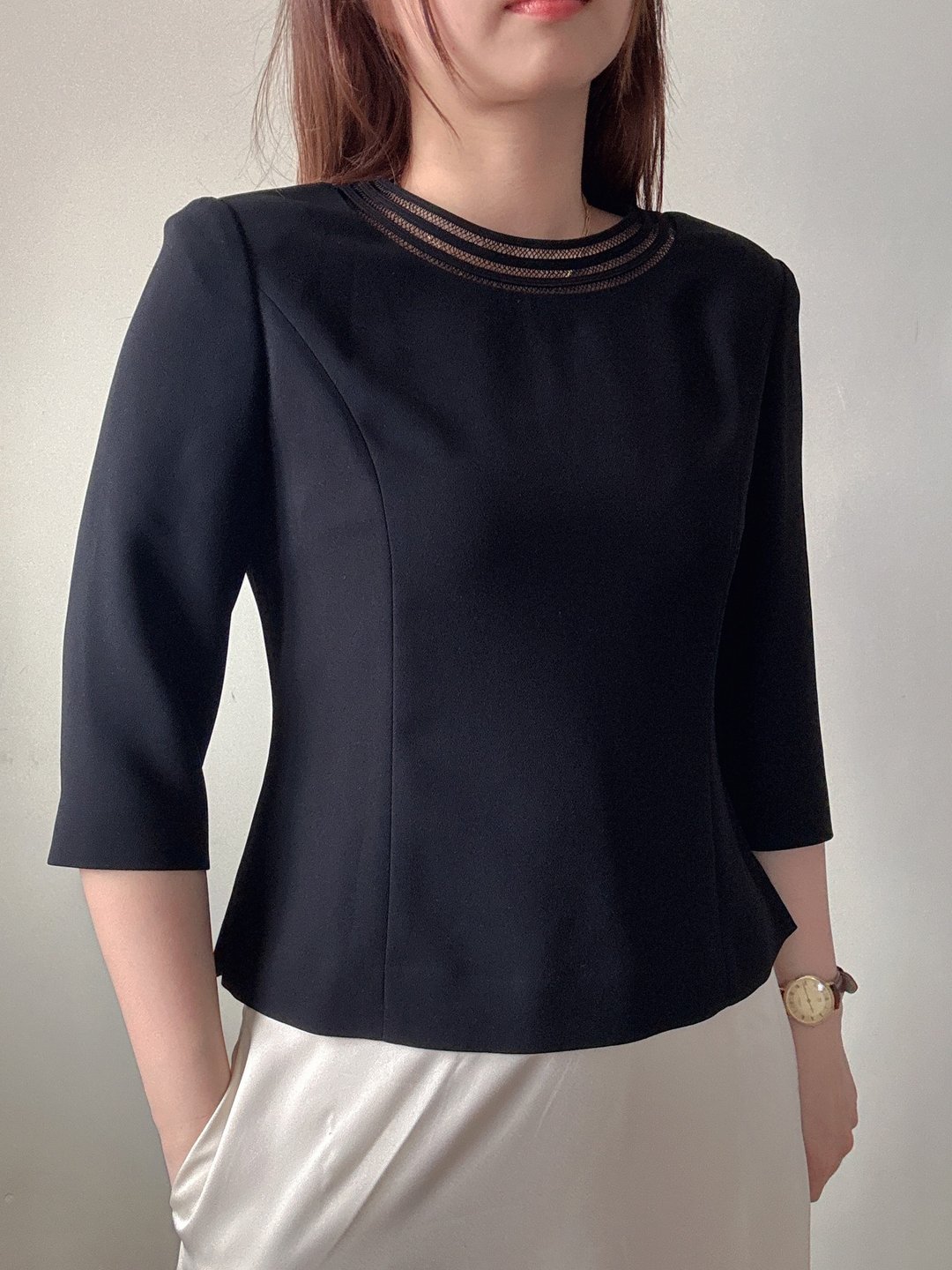 中古正品 Chloe 中袖上衣 通勤 正式场合穿搭 四季可穿 精品上衣 - 女装上衣 - 聚酯纤维 黑色