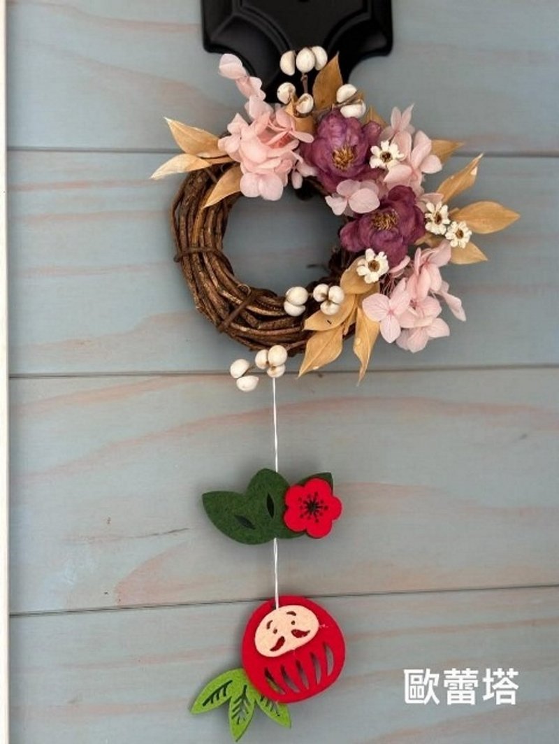 欧蕾塔手作***福气满满花圈 - 墙贴/壁贴 - 植物．花 粉红色