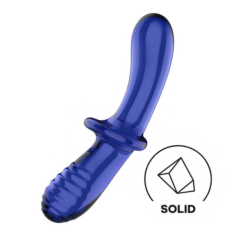 德国 Satisfyer Double Crystal 双向玻璃按摩棒-晶蓝 - 情趣用品 - 其他材质 
