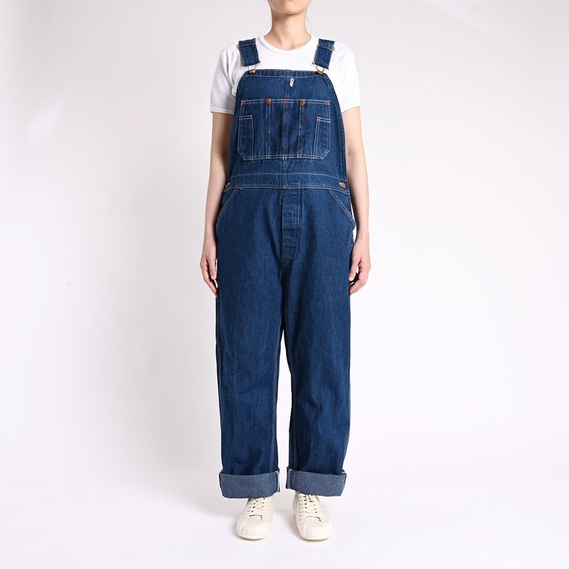 美式工装吊带裤 31寸  / Vintage 古着 - 背带裤/连体裤 - 棉．麻 蓝色