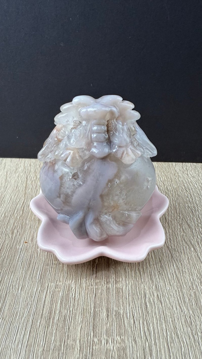 香气疗愈龟 樱花玛瑙龙龟 芳疗 - 玩偶/公仔 - 水晶 粉红色