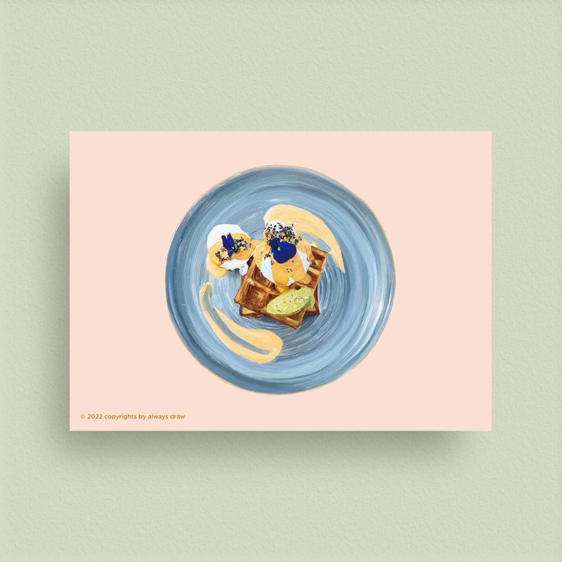 松饼明信片C - always eat 总绘吃系列 - 卡片/明信片 - 纸 粉红色