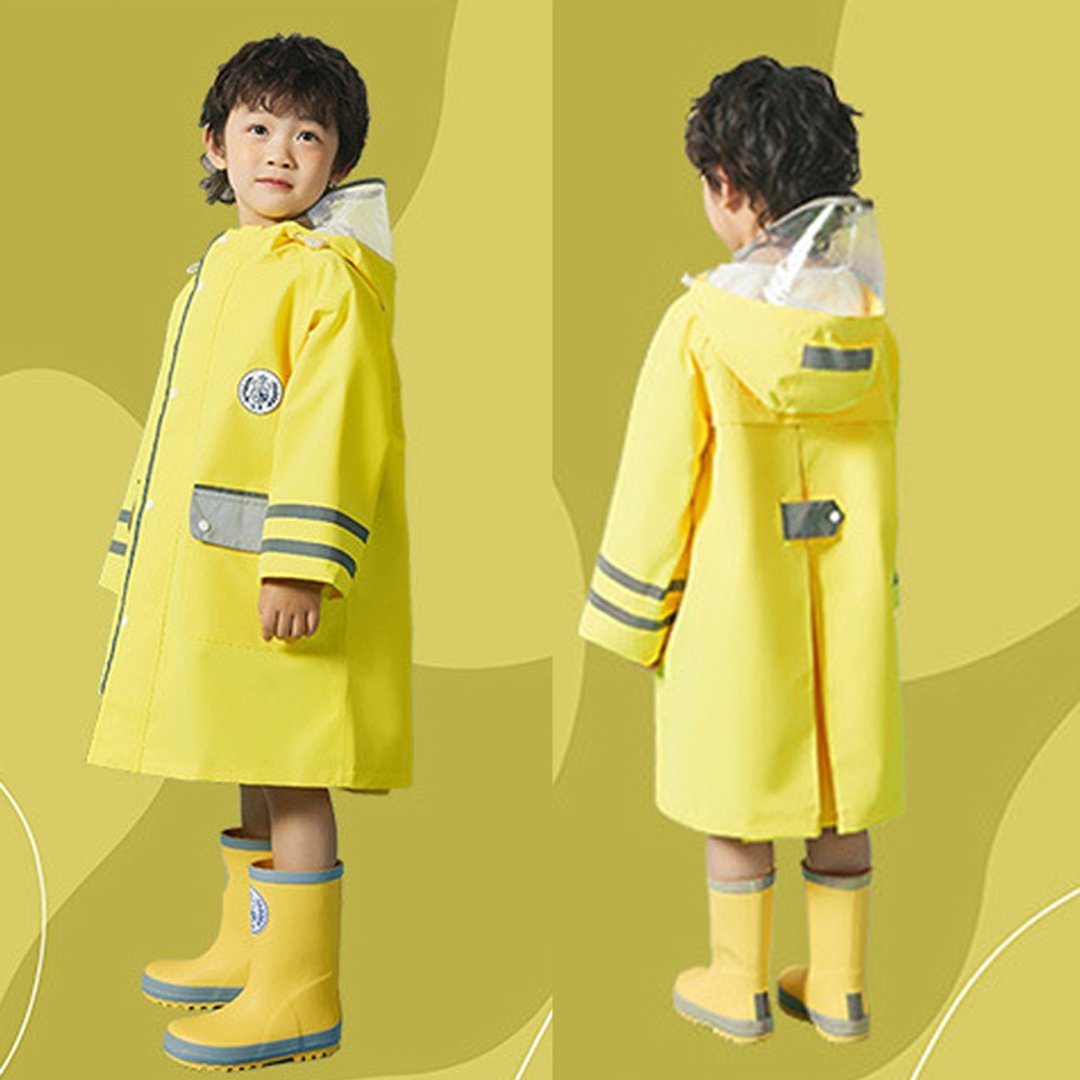 韩国Lemonkid-简约英伦风纯色雨衣-活力黄 - 儿童雨衣/雨具 - 尼龙 
