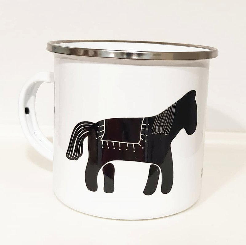 黑马 搪瓷杯 珐琅杯  厨房用具 早餐 牛奶杯 餐桌 钢杯 珐琅 - 其他杯子 - 其他金属 黑色